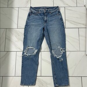 Distressed Blue Jeans